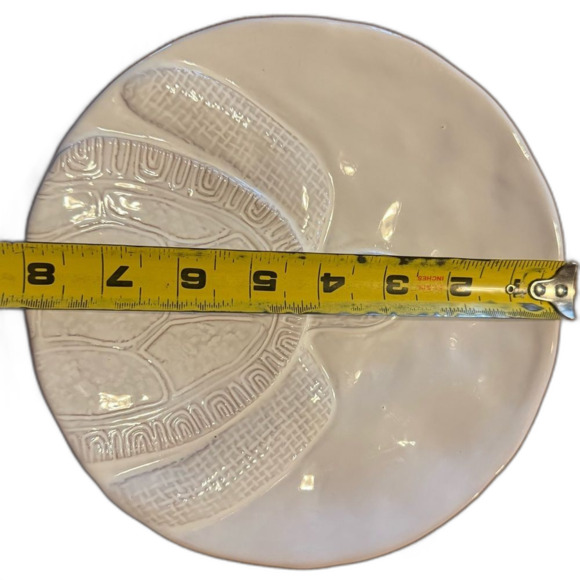 White Sea Turtle Ceramic Plate- Mudpie - Picture 3 of 3